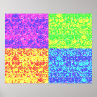Arte pop con burbujas arcoiris
