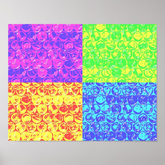 Arte pop con burbujas arcoiris (Frente)