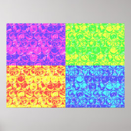 Arte pop con burbujas arcoiris