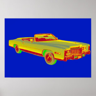 Arte pop convertible de Cadillac Eldorado en 1975
