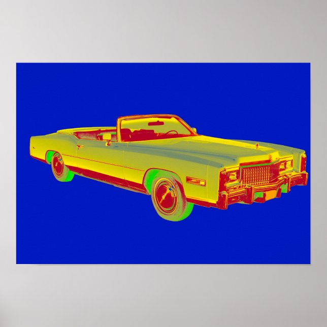 Arte pop convertible de Cadillac Eldorado en 1975 (Frente)