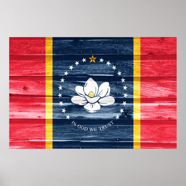 Arte pop de bandera estatal de Misisipi (Frente)