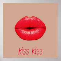 Arte pop de beso de beso en café con labios rojos