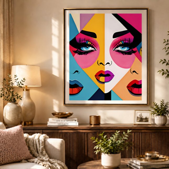 Arte Pop de Cara de Mujeres Abstractas Hermosas y  (Subido por el creador)