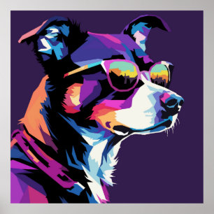 Arte pop de cara de perro