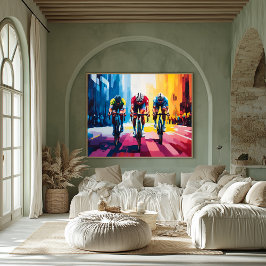 Arte pop de ciclismo de arte de carrera - impresió