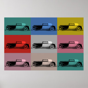 Arte pop de coches clásico de Francia