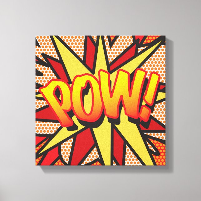Arte Pop de Cómic Superhéroe POW (Anverso)
