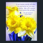 Arte pop de Daffodils con cita de Desiderata, amar<br><div class="desc">Daffodils pop art con Desiderata cita,  Si te comparas con otros,  puedes volverte vanidoso y amargo; por siempre,  habrá personas mayores y menores que tú. Ilustracion de los daffodils amarillos</div>