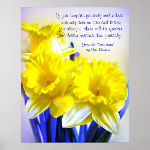 Arte pop de Daffodils con cita de Desiderata, amar