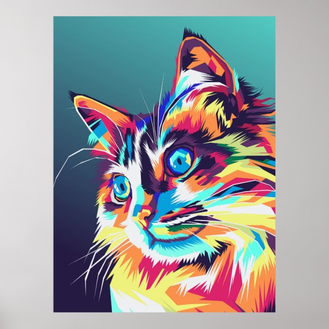 Arte pop de gatitos coloridos (Frente)