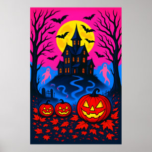 Arte Pop de Halloween al Estilo Retro de los 80