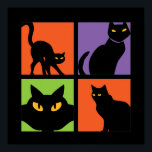 Arte pop de Halloween de Gato Negro retro vintage<br><div class="desc">Vintage y Retro Witches Black Cats Halloween Pop Art. Funny diseño de disfraces de Halloween para usar cuando te vas Trick o Treat. Esta extraña y espeluznante mercancía es ideal para una espeluznante fiesta de Halloween de noche con temible fantasma o tema de la película de terror. Ve bien con...</div>