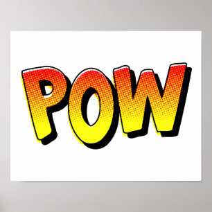 Arte pop de historieta de la tipografía POW