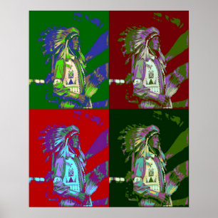 Arte pop de jefe nativo americano