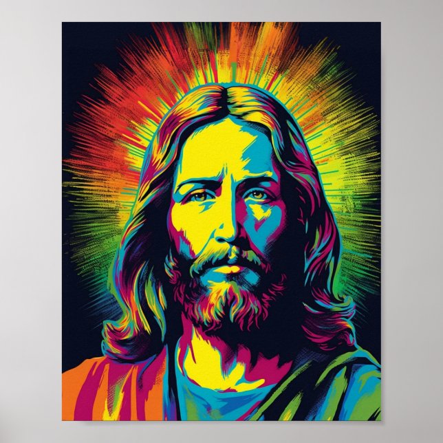 Arte pop de Jesucristo - Arte generado por IA (Frente)