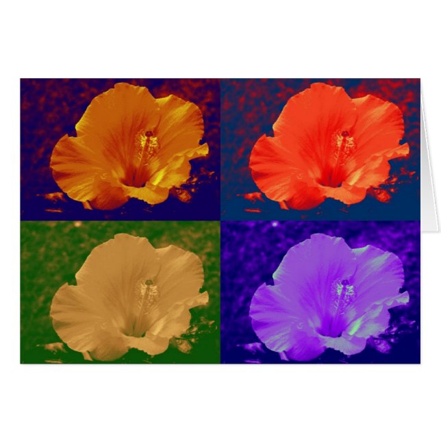 Arte pop de la flor del hibisco (Anverso (Horizontal))