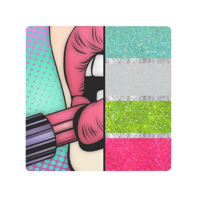 Arte pop de lápiz labial | Purpurina falso (Anverso)