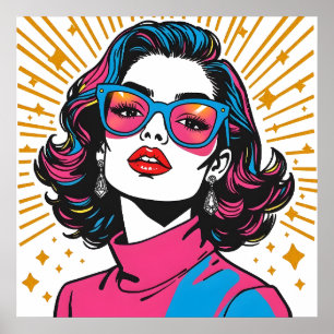 Arte pop de moda retro - Poster inspirado de los a