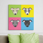 Arte pop de personalizado de marionetas de color g<br><div class="desc">A este perro le encanta la impresión de lienzos con cuatro lindos Greyhounds italianos de diferentes colores, al estilo de arte pop personalizado. Guay, arte y divertida decoración de pared regalo para el propietario de los huevos :) ・ Puede personalizar - rotar/redimensionar imagen, agregar texto y más! ・ ・ Me...</div>