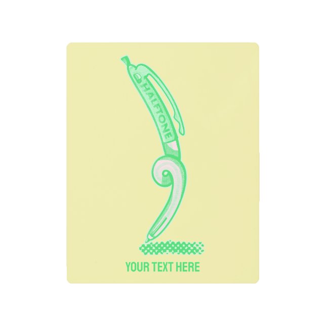 Arte pop de pluma verde de medio tono (Anverso)