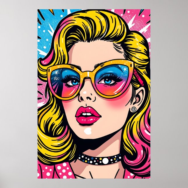 Arte pop de retro glam de los años 80 (Frente)
