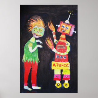 Arte pop de Robot Retro Vintage