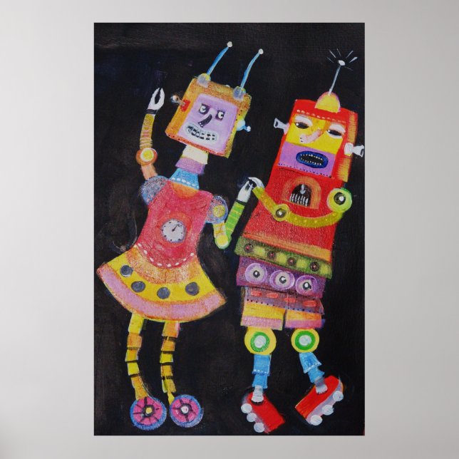 Arte pop de Robot Retro Vintage (Frente)