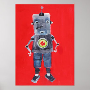 Arte pop de Robot Retro Vintage