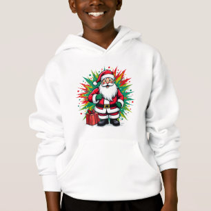 Arte pop de Santa Claus con fondo de salpicadura d