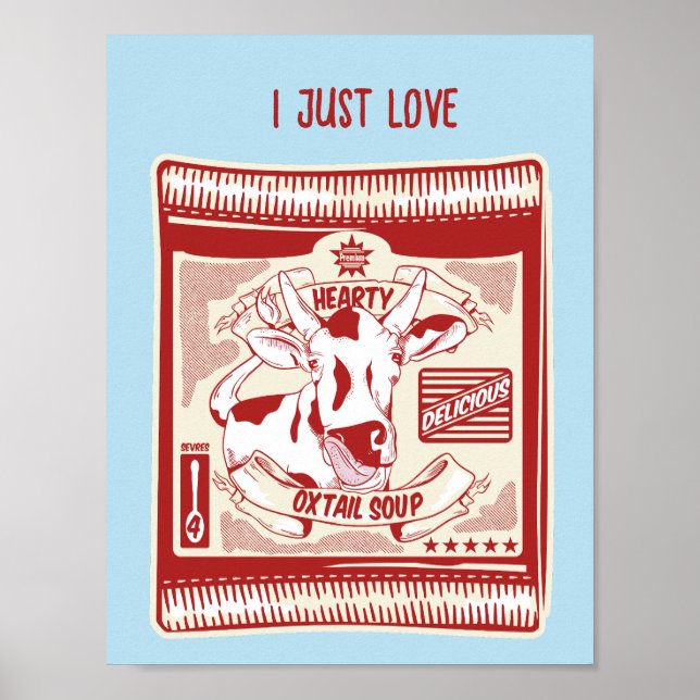 Arte pop de sopa de cola de Oxtail (Frente)