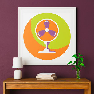 Arte pop de verano retro-eléctrico colorido