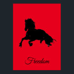 Arte pop del caballo negro rojo de la libertad<br><div class="desc">Obras de arte digitales de caballos salvajes,  pinturas,  imágenes e imágenes</div>