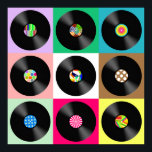 Arte pop del disco de vinilo retro<br><div class="desc">Colección de registros de vinilo de época.</div>