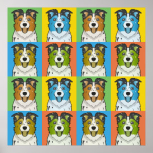 Arte pop del Personalizado de perro pastor austral