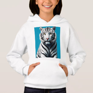 Arte pop del tigre blanco - Gato salvaje fuerte y