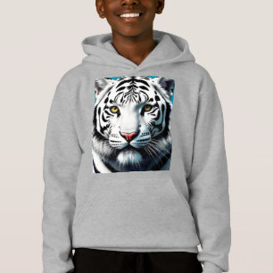 Arte pop del tigre blanco - Gato salvaje fuerte y 
