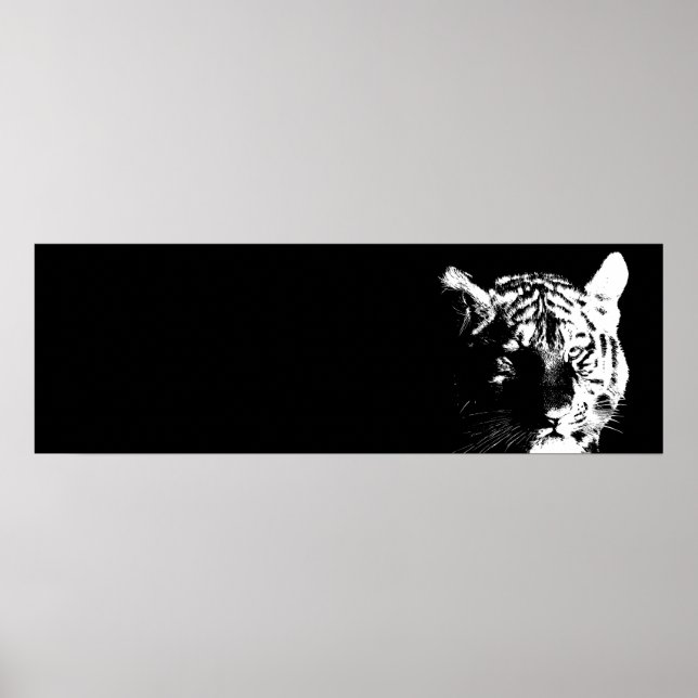 Arte pop del tigre blanco y negro (Frente)