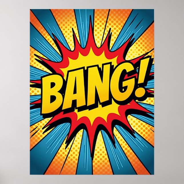 Arte Pop dinámico 'BANG!' Estilo cómic (Frente)