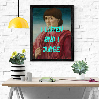 Arte pop divertido que escucho y juzgo a Poster de