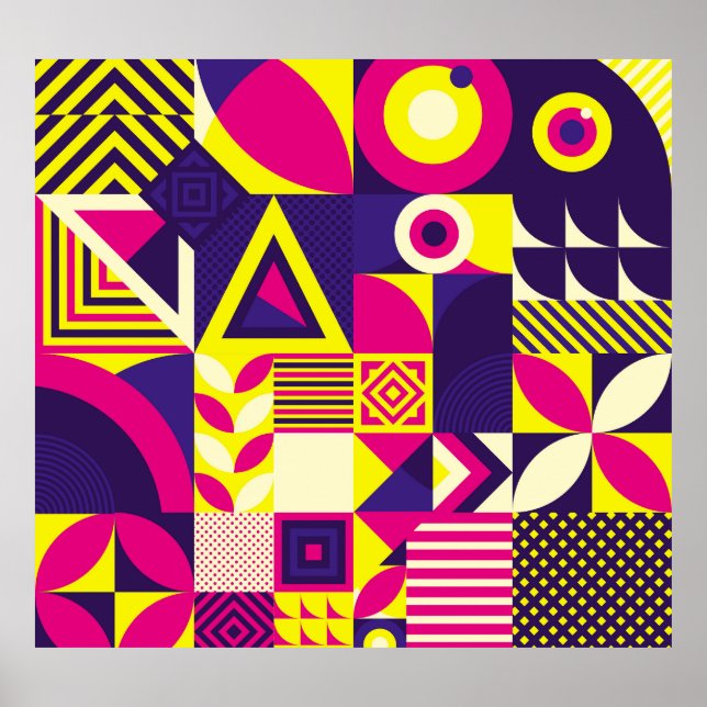 Arte pop, formas geométricas coloridas. (Frente)