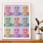 Arte pop fotográfico | Bloque de color retro moder<br><div class="desc">Un poster fotográfico personalizado estilo arte pop para subir tu fotografía favorita,  que se ve rebosante de una gama de coloridos y transparentes en tonos pastel de naranja rosa,  azul,  verde,  amarillo y morado.</div>