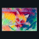 Arte pop hippie amarillo y colorido<br><div class="desc">Arte pop de gatito en tabby. Arte de pared verde naranja azul boho amarillo morado. Guay,  diseño moderno,  moderno y de moda. Diseño poster único. Buscar productos coincidentes en mi colección de tiendas. Derechos de imagen de Marg Seregelyi Photography.</div>