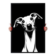 Arte Pop Italiano Greyhound Blanco & Estética Negr