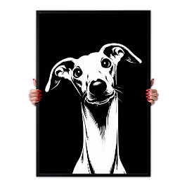 Arte Pop Italiano Greyhound Blanco & Estética Negr