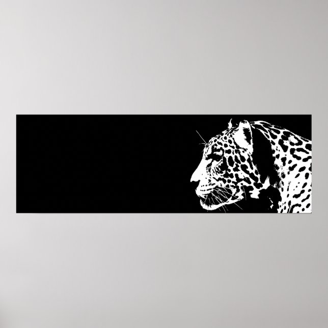 Arte pop jaguar blanco y negro (Frente)