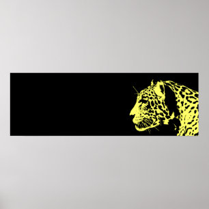 Arte pop jaguar negro y amarillo