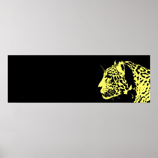 Arte pop jaguar negro y amarillo (Frente)