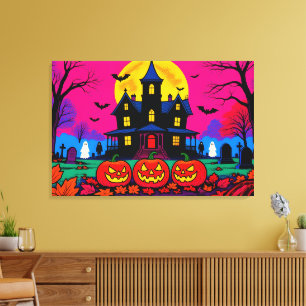 Arte Pop Moderno de Cementerio de Halloween