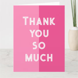 Arte pop moderno rosa Gracias tarjeta